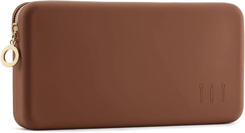 FVION Trousse de Toilette Femme Homme de Voyage, Rangement Pinceaux Maquillage en Silicone, Etui