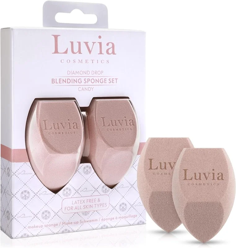 Luvia Cosmetics Lot d'éponges de maquillage en forme de diamant Rose bonbon