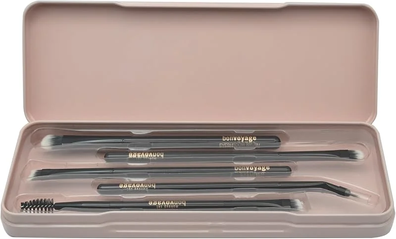 bonvoyage Essentials, Set Pinceaux Maquillage Yeux, Inclut 5 Pinceaux pour Ombres Yeux, Sourcils et