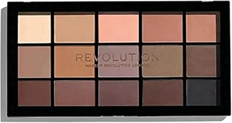 Revolution Reloaded Eyeshadow Palette, Basic Mattes, 15 Shades — Maquillage