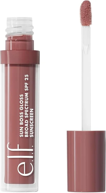 e.l.f. Sun Boss Gloss SPF 25, gloss à lèvres pigmenté pour une finition brillante — Maquillage
