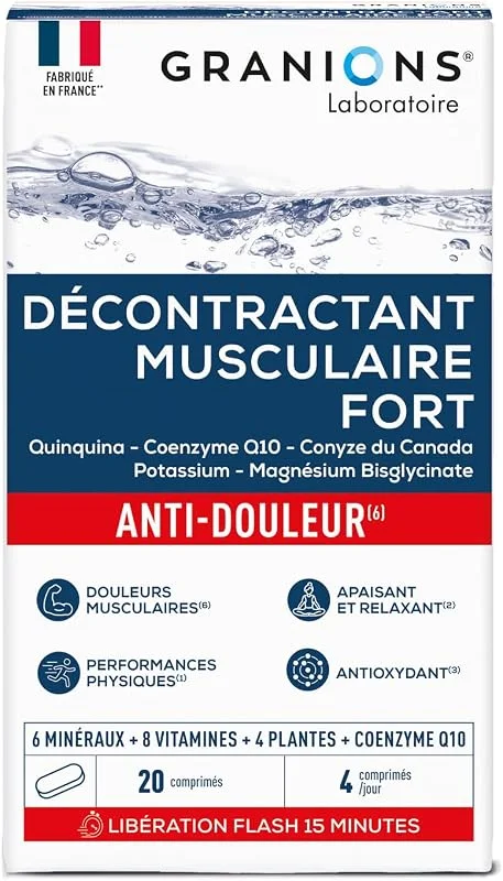 Granions - Decontractant Musculaire Fort - Magnesium - Potassium - 20 Cp — Complements alimentaires