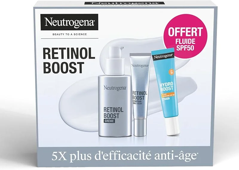 Neutrogena Coffret Cadeau Anti-Âge & Hydratation – Set beauté avec Crème Retinol — Soin de la peau