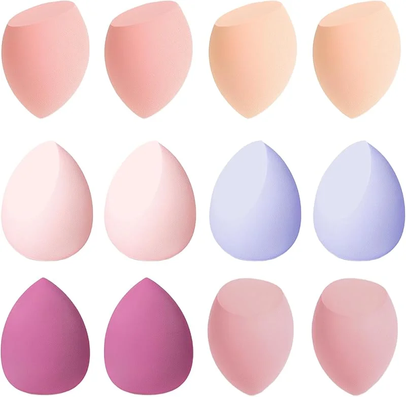 vonsera Lot de 12 Éponges de Maquillage, Éponges Blender Make-up, 3 Formes d’éponges Beauté pour