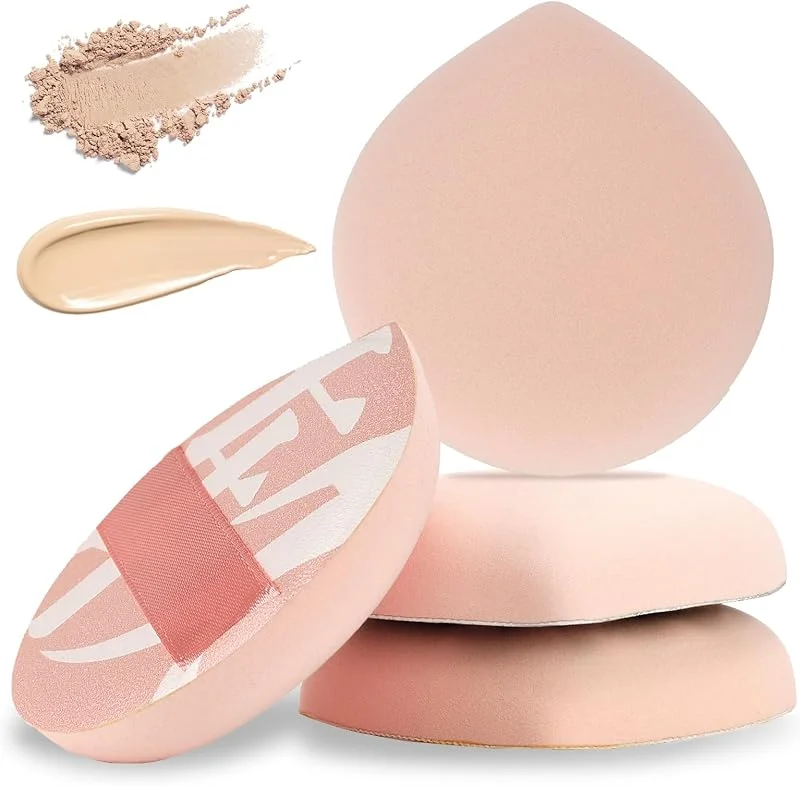 MOZEAT LENS Lot de 4 éponges de maquillage coréennes douces en forme de larme pour fond de teint