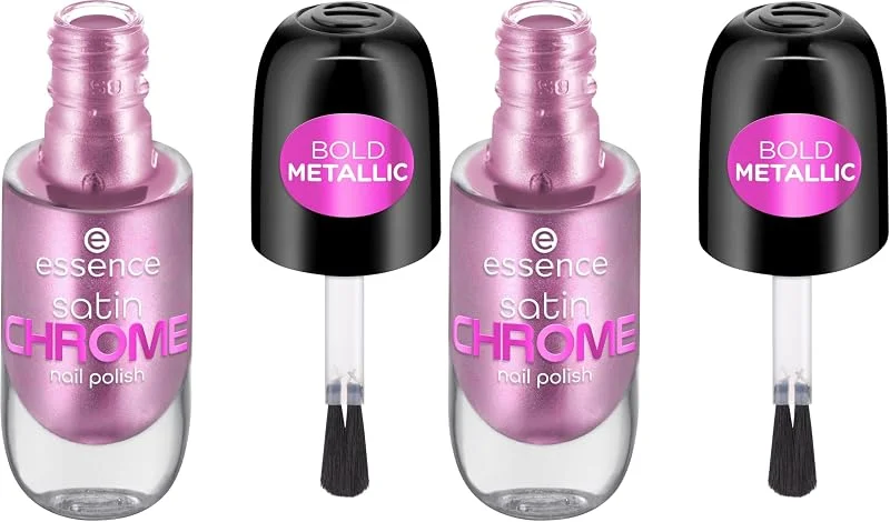 Essence Cosmetics Satin Chrome Nail Polish Vernis à Ongles, Couvrant, Résultat Rapide — Maquillage