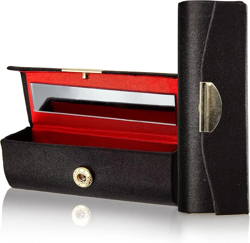 Fantasia Porte Rouge à lèvres Fermeture à pression Noir avec miroir L 8, 7 cm x H 3 cm — Maquillage
