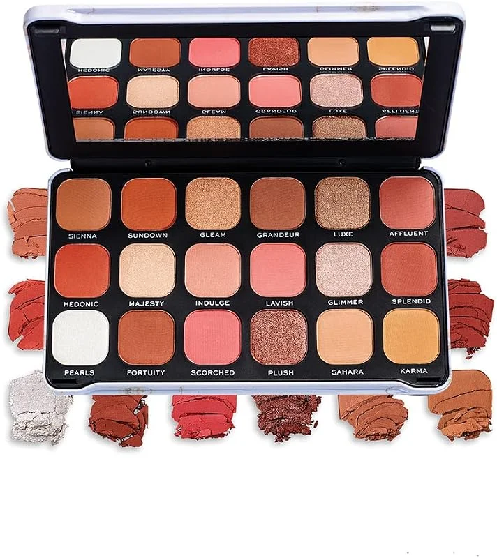 Makeup Revolution, Palette d'ombres à paupières Forever Flawless, Décadent, 18 nuances — Maquillage