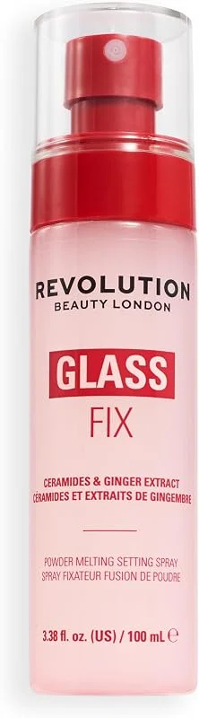 Revolution Glass Fix, spray fixateur de maquillage effet glowy, 100 ml