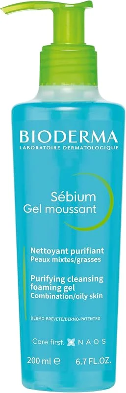 SÉBIUM Gel moussant 200ml, Nettoie et purifie en douceur – Limite la sécrétion du — Soin de la peau