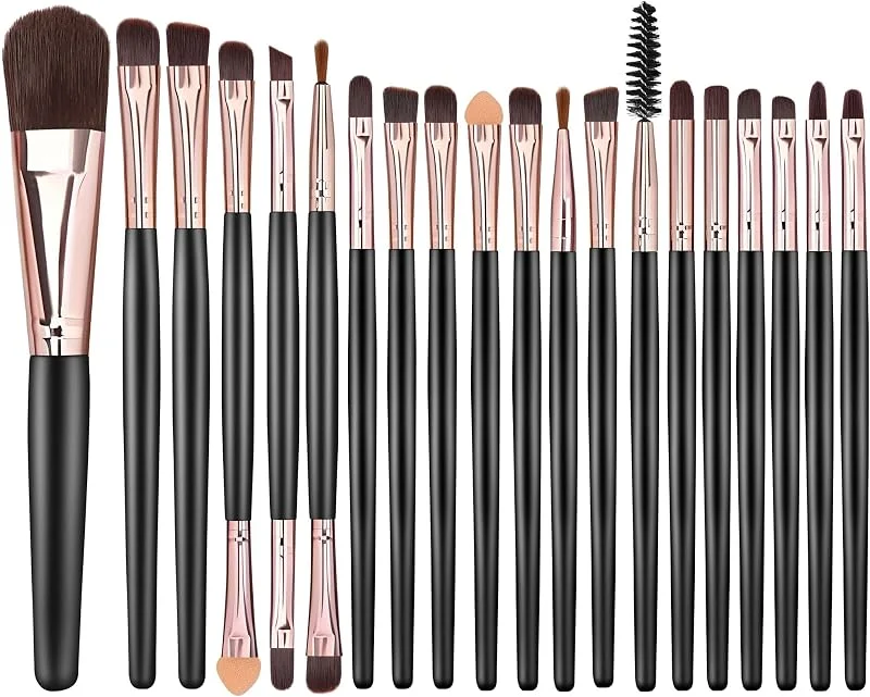 20 Pièces Pinceaux Maquillages, Pinceau de Maquillage Professionnels pour Fond de Teint, teint et