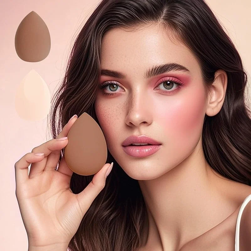 Lot de 2 éponges de maquillage mixtes pour maquillage liquide, crème et poudre, sans latex, douces
