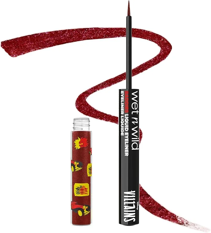 Wet n Wild x Disney Villains Baddies Liquid Eyeliner, Eyeliner Liquide Métallisé Rouge — Maquillage