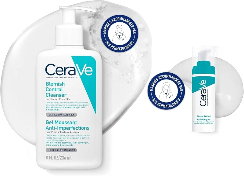 CeraVe - Routine Anti-Marques - Gel Moussant Anti-Imperfections 236 ml + Sérum — Soin de la peau