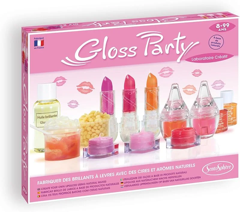 Sentosphère Gloss Party – Kit Créatif pour Enfants, Crée Tes Propres Gloss Colorés et Pailletés