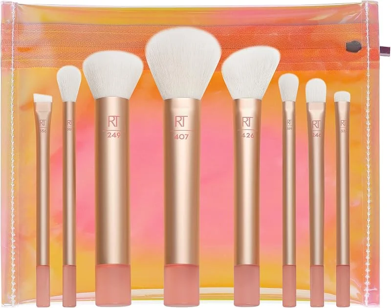 REAL TECHNIQUES The Wanderer Make up Brush Kit, Premium and Professional 8 Midi-size — Maquillage