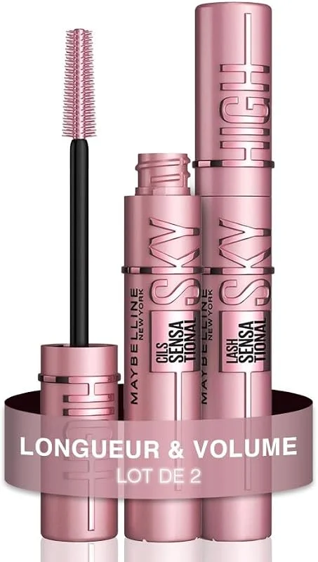 Maybelline New York Sky High Mascara Volume Longueur Very Black 2x7, 2ml — Maquillage
