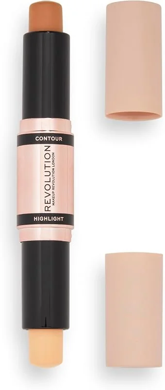 Makeup Revolution Bâton Contour Duo Crème Contour et Eclat, Définit les Pommettes et — Maquillage