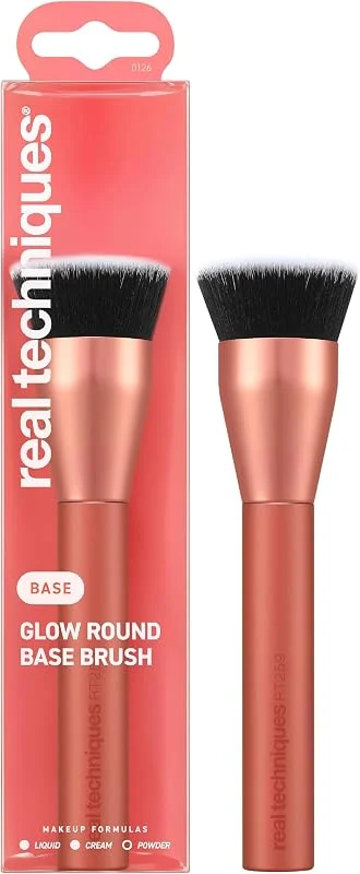 Real Techniques Pinceau de maquillage à base ronde Glow, pour le maquillage liquide et en crème