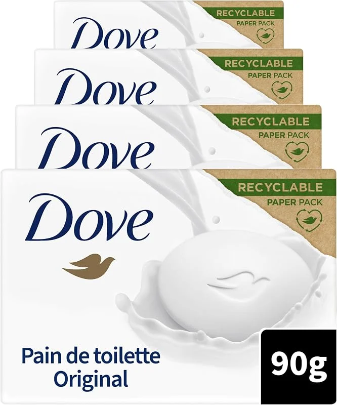 DOVE Pain de Toilette Original Hydratant Savon Visage Corps et Mains 4x90 g — Soin de la peau