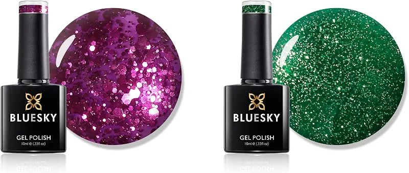 Ensemble de vernis à ongles BlueSky Gel, duo, Secret Santa 63901 et Elf 63902, violet — Maquillage
