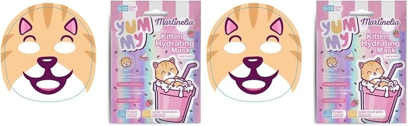 Martinelia Masque Visage Enfant en Tissu Chaton Imprimé - Masque Tissu Hydratant — Soin de la peau