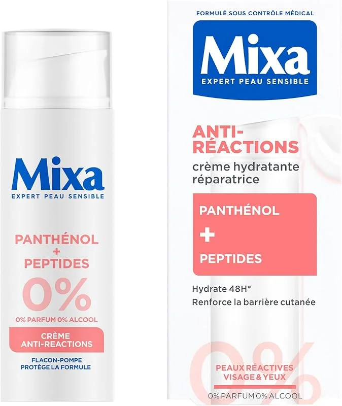 MIXA Crème Anti-Réactions Peaux Réactives Panthénol Peptides 50ml — Soin de la peau
