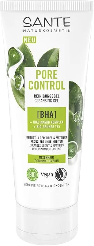 SANTE Naturkosmetik Pore Control Gel nettoyant - 100 ml - Avec effet BHA et — Soin de la peau