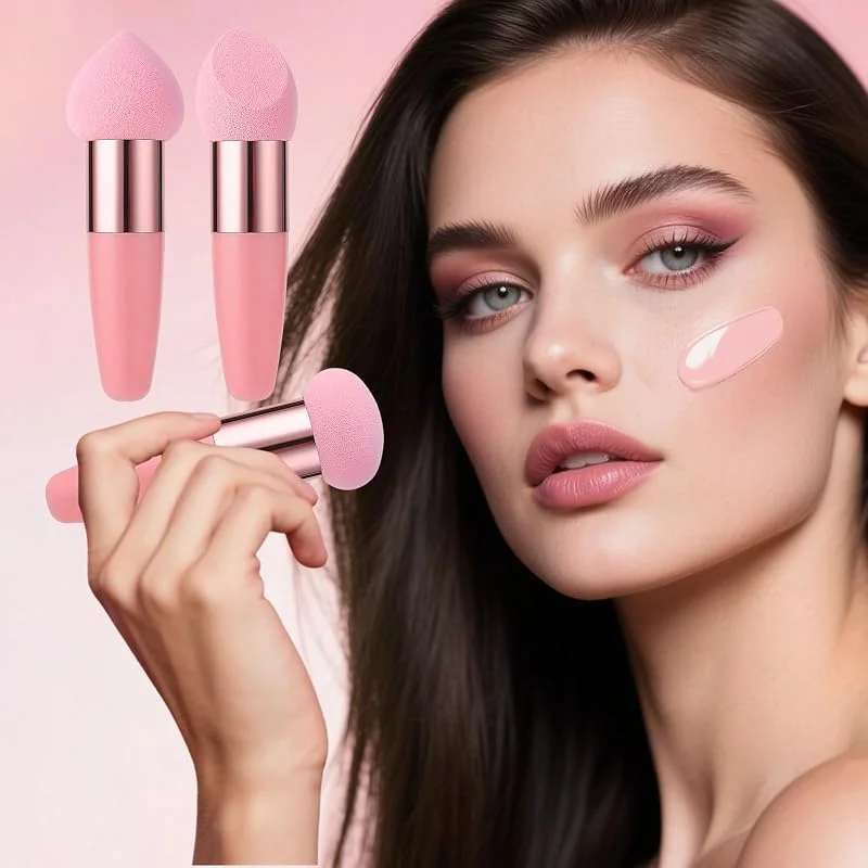 Lot de 3 éponges de maquillage pour fond de teint, poudre cosmétique et applicateur anti-cernes avec