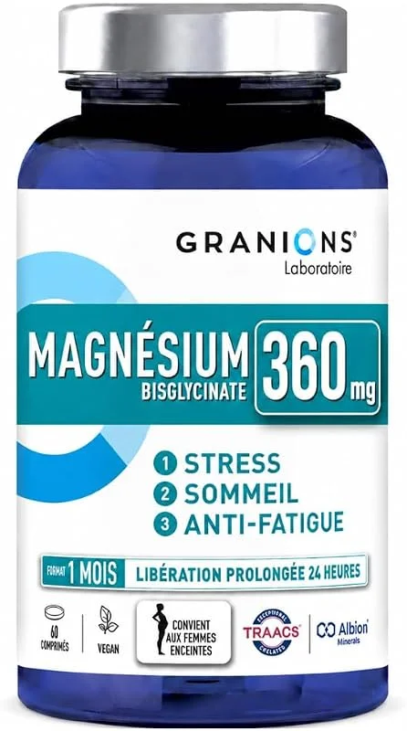 Granions - Magnesium Bisglycinate 360mg - Vitamine B6 - Anti Stress - 60 — Complements alimentaires