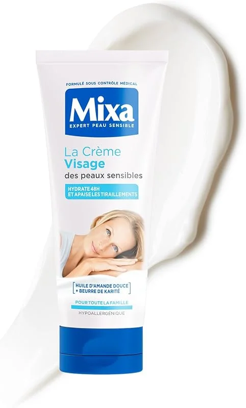 MIXA Crème Visage Peaux Sensibles Hydratation 48H Apaisante 100ml — Soin de la peau
