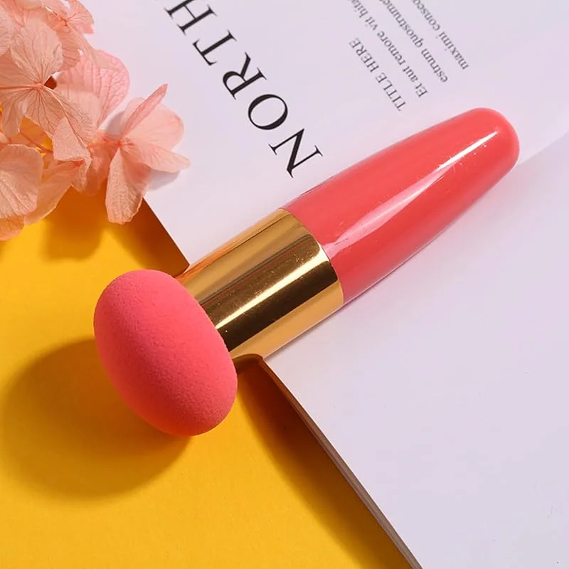Éponge de maquillage pour fond de teint avec poignée pour une application et un mélange impeccables