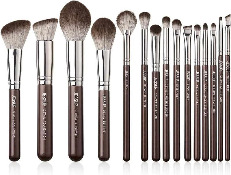 Jessup Set 15 Pinceaux Maquillage pour Fond de Teint Estompeur Contour T498