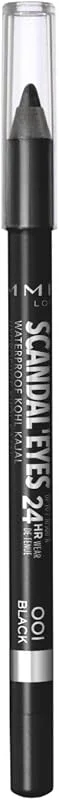 Rimmel - Crayon Khôl Scandaleyes Waterproof - Couleur intense - Texture Douce - 001 — Maquillage