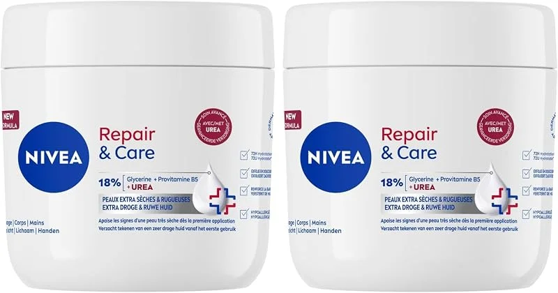 NIVEA Repair & Care - Crème Corps, Visage & Mains - Hydratation 72H - Exfolie En — Soin de la peau