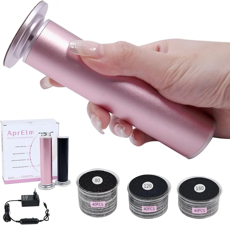 AprElm E1 - Rapeuse Pieds électrique Professionnelle 12 cm - avec 120 Disques — Soin de la peau