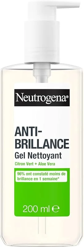 Neutrogena Gel Nettoyant Anti-Brillance Citron Vert et Aloe Vera, 200 ml — Soin de la peau