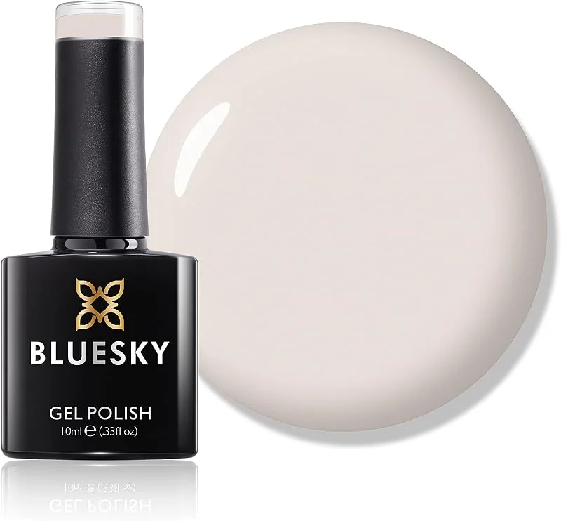 Bluesky Blanc Crème Vernis Gel Semi Permanent Blanc Pagisage Nature French, Printemps — Maquillage