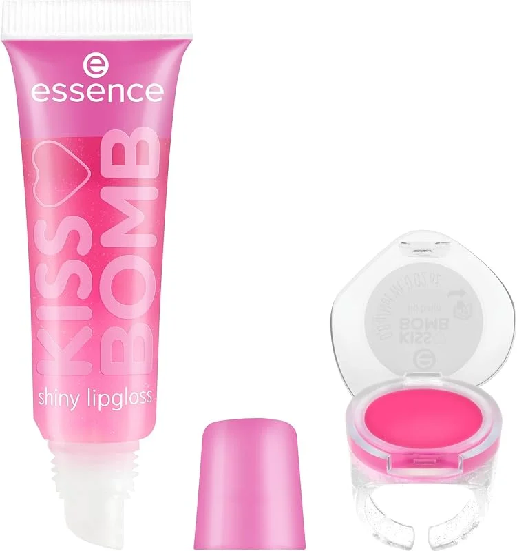 essence KISS BOMB shiny lipgloss & lip balm gloss et baume à lèvres, brillant (10.8ml) — Maquillage