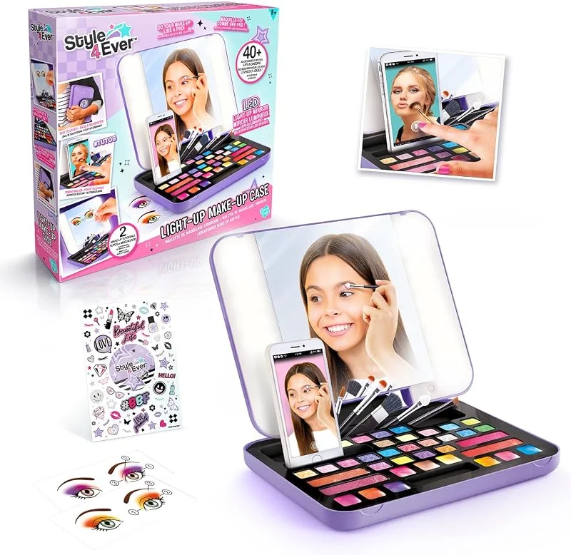 Canal Toys Make Up Style 4 Ever-Mallette Miroir LED Lumineux, Maquillage, pinceaux et