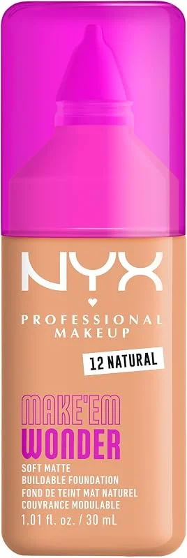 NYX Professional Makeup Make 'Em Wonder Fond de Teint 24h Natural 12 30ml — Maquillage