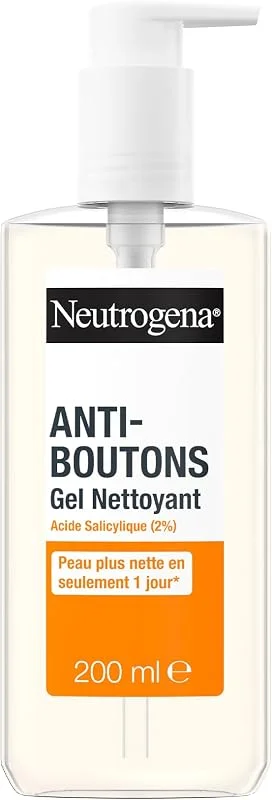Neutrogena Gel Nettoyant Visage Anti-Boutons, flacon-pompe de 200 ml — Soin de la peau
