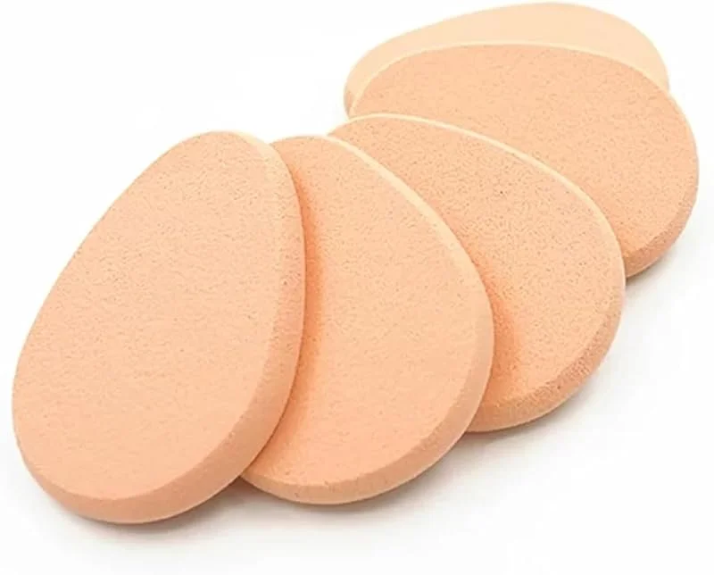 Lot de 5 éponges de maquillage lisses beiges pour fond de teint, pinceaux et outils de maquillage
