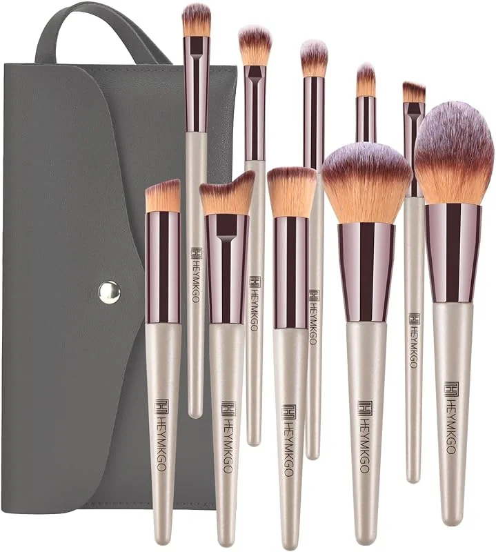 HEYMKGO Pinceaux Maquillages, 10 Pcs Pinceau Maquillage Professionnel, Pinceaux Maquillage