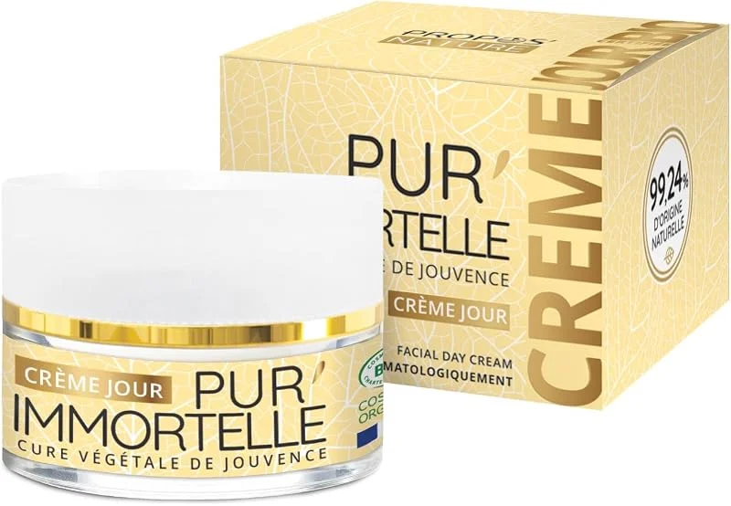 Crème visage Jour Pur'Immortelle Bio - Soin anti-âge - Immortelle, Acide (50 ml) — Soin de la peau