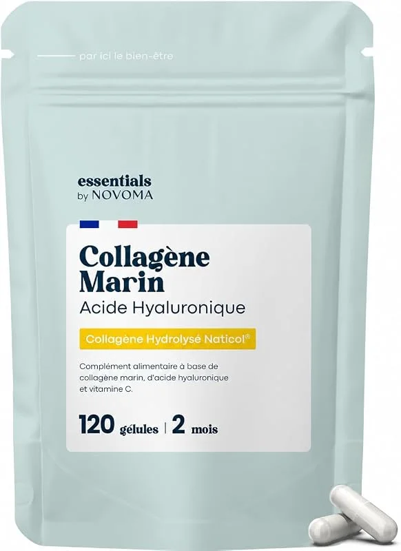 Collagene Marin + Acide Hyaluronique + Vitamine C, 120 Gélules - 2 Mois — Complements alimentaires