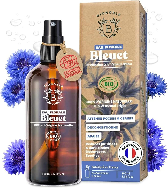 BIONOBLE Eau de Bleuet pour les Yeux Bio - Atténue Poches et Cernes - 100ml — Soin de la peau