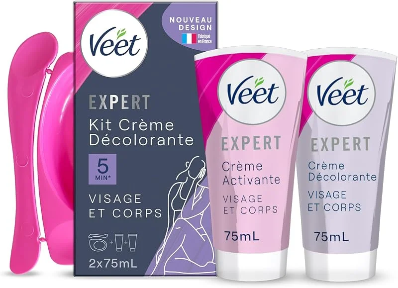 Veet - Crème Décolorante Visage et Corps - 2 Flacons de 75 Ml — Soin de la peau