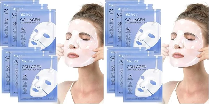 Masque visage au collagène 6 pièces, masque de nuit au collagène bio, masque — Soin de la peau