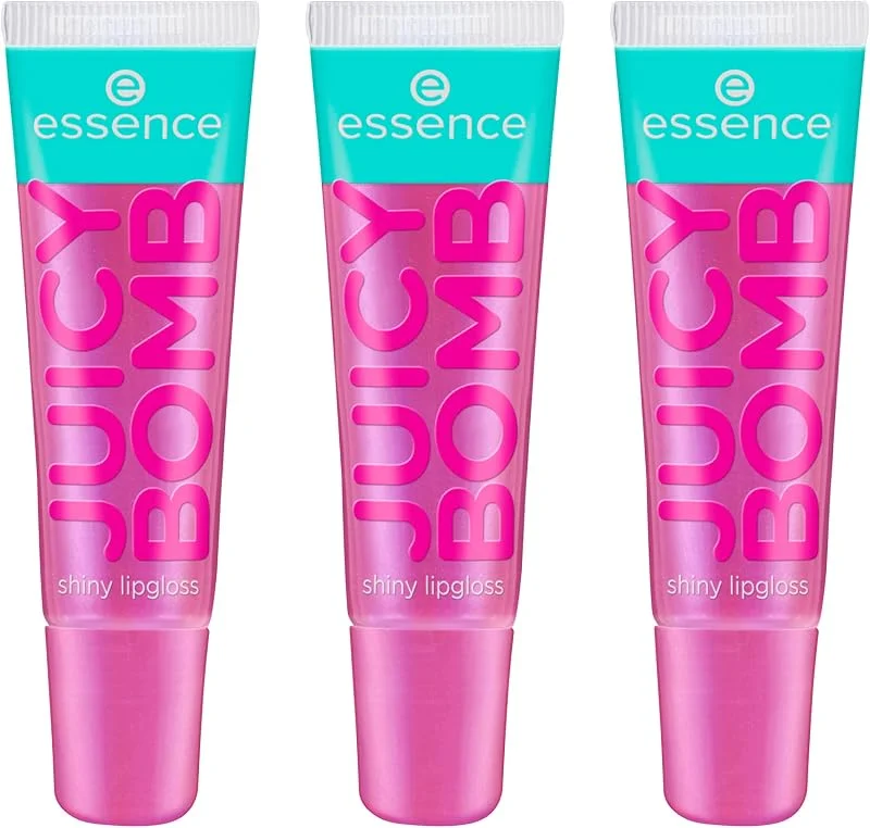 essence JUICY BOMB Shiny Lot de 3 gloss à lèvres n° 105, multicolores, brillants — Maquillage